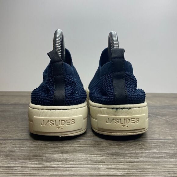 J / SLIDES HILO PLATFORM NAVY BLUE SLIP ON SHOES SZ 10. - Picture 4 of 10